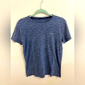 Hollister Blue Short Sleeve Tee with Textured Design